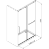 Душевая дверь TERMINUS АЛЬБА 01, 1DS140х220C, 140 см, стекло прозрачное, профиль хром 1DS140X220C